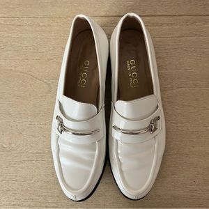 Vintage White Gucci Loafers